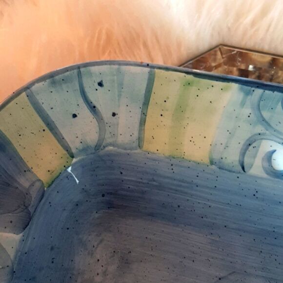LIVING ART Ceramic Tray  Handpainted  New - Picture 7 of 11